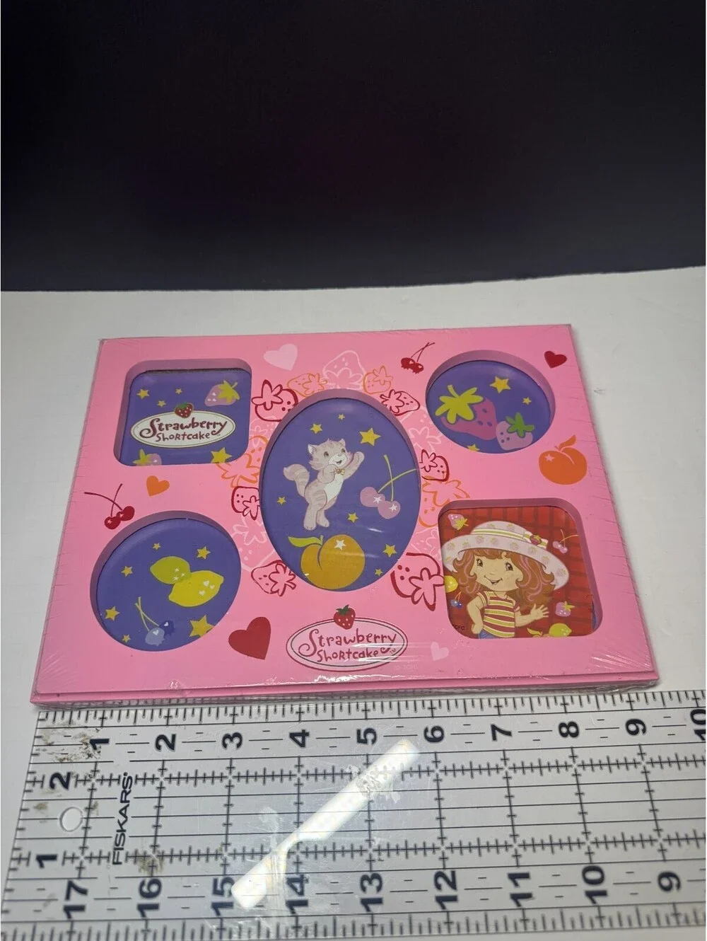 Vintage Strawberry Shortcake Picture Frame 5 Small Photos Pink 2008 - 9.5x7